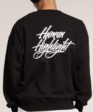Cream Soda Lab Human Highlight Logo Sweatshirt Black White L