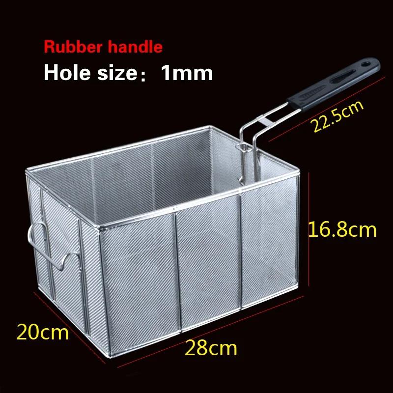 Stainless Steel Frying Basket Net French Fries Basket  Frame Square Oil  Control Filter Frying Basket Dense