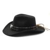 Western Cowboy Hat, Bump Top, Woolen Jazz Top Hat, Men'S And Women'S Ethnic Felt Hat, Big Eaves Hat