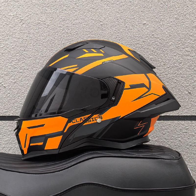 DOT ECE Certified Full Face Motorcycle Helmet Men Women ABS Shell Flip-Up Visor All-Season Use