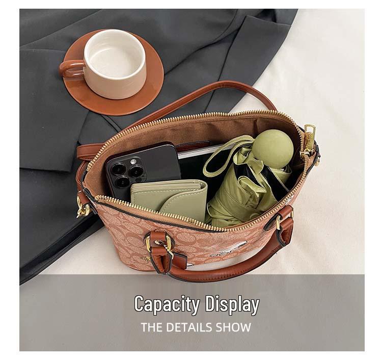 2025 Trendy Women's Crossbody & Shoulder Tote - Simple Print, PU Texture