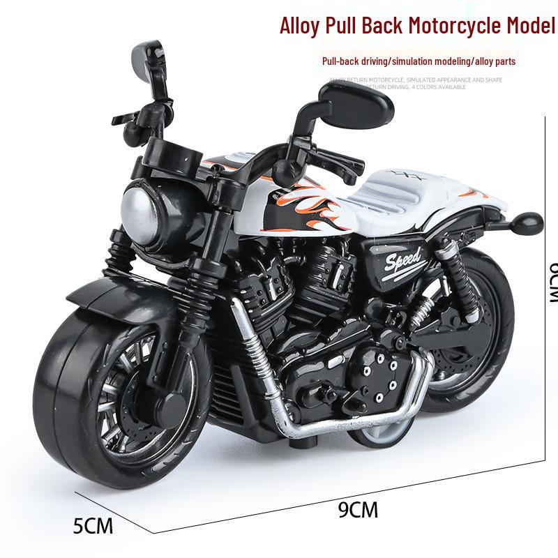 Children's TikTok Influencer Pull-Back Toy: Boys' Motorcycle & Car Alloy Model