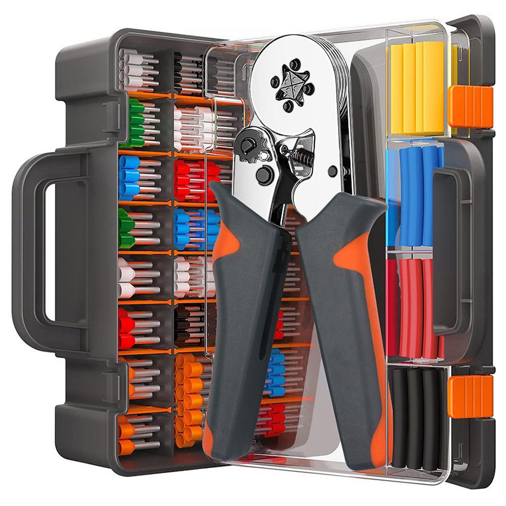 

HSC8 6-6A Клещи для обжима наконечников с 400 шт. клеммами, комплект для электрического ремонта разъемов проводов A