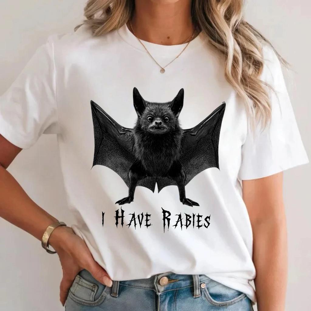 I Have Rabies Bat T-T-Shirt Funny Dark Humour Gothic Meme Spooky Gift Tee Top