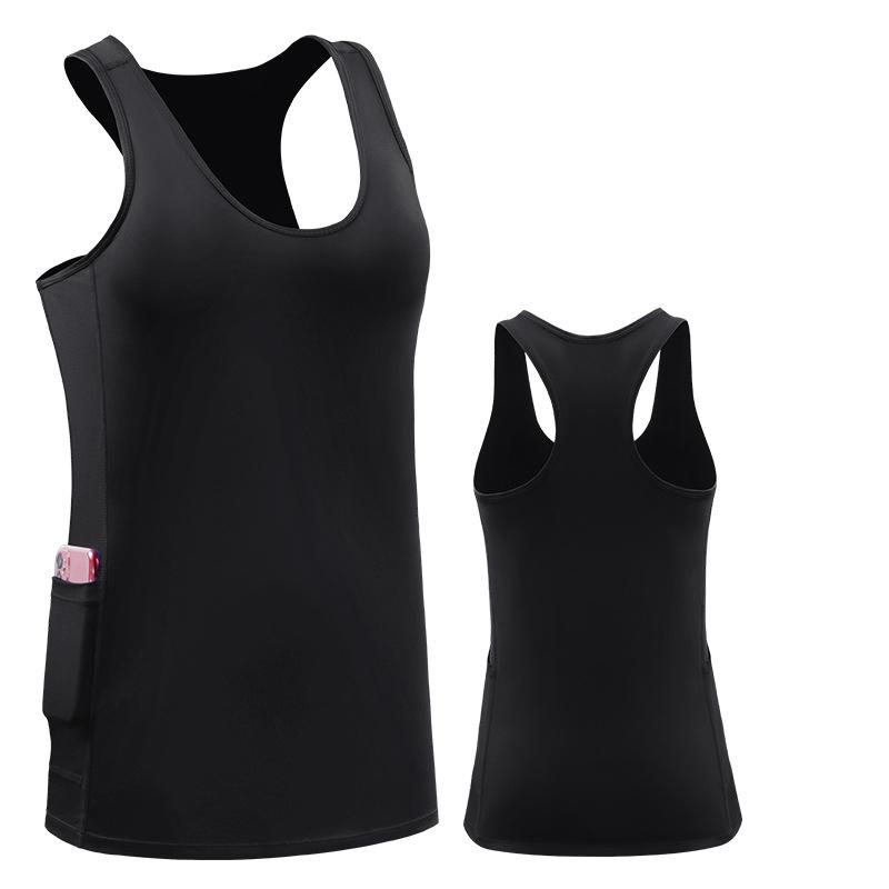 

Женский спортивный жилет, рубашки без рукавов для фитнеса, топы на бретелях для тренировок, спортивная одежда, высокоэластичная майка XL чёрный