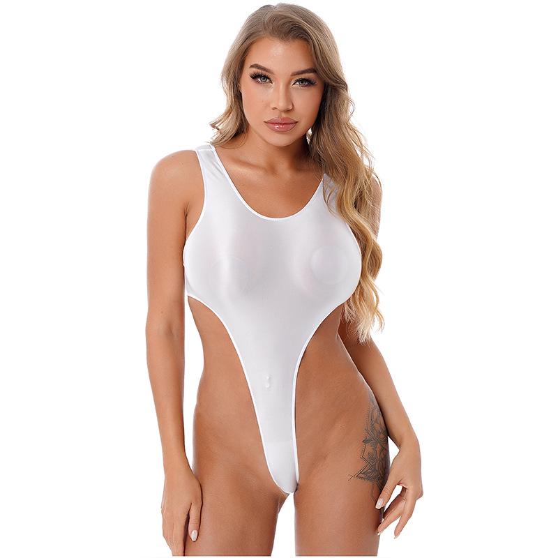 Neuer Sexy Enger Roter Einteiler Europäischer & Amerikanischer Rückenfreier Badeanzug Bodysuit M licht lila