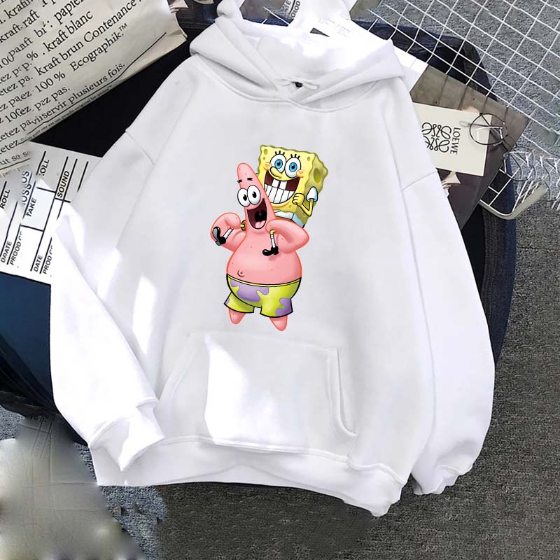 Cartoon Anime SpongeBob SquarePants New Casual Hooded Women's Couple Hooded Sweatshirts