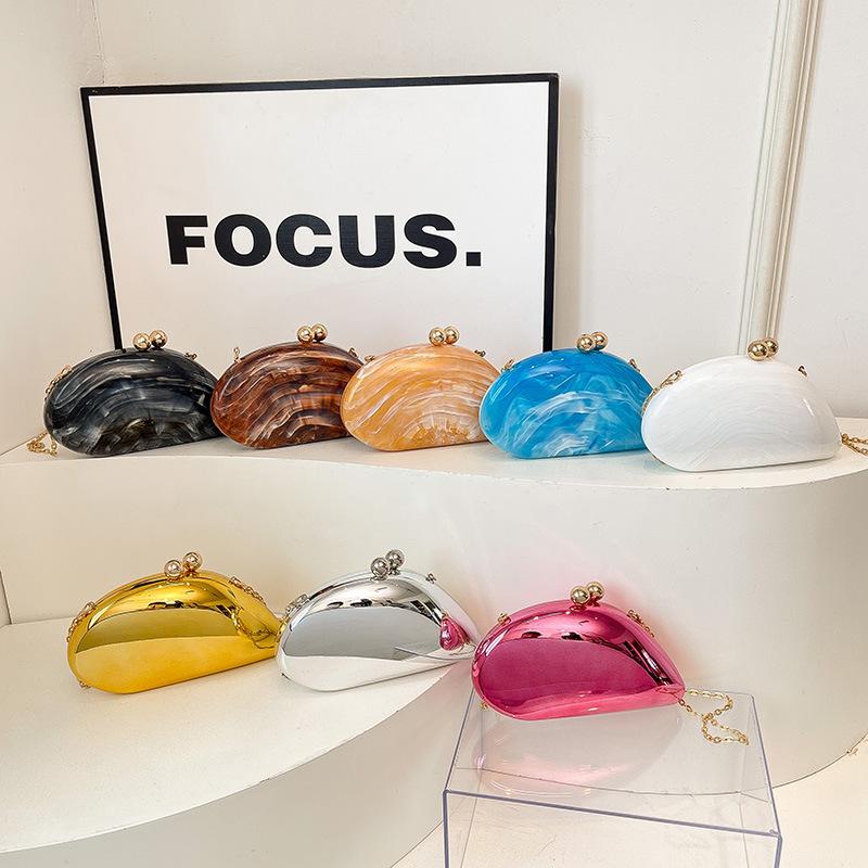 Acrylic Mango Evening Bag 2025 New Candy Color Box Bag Women's Versatile Chain Crossbody Bag Trendy