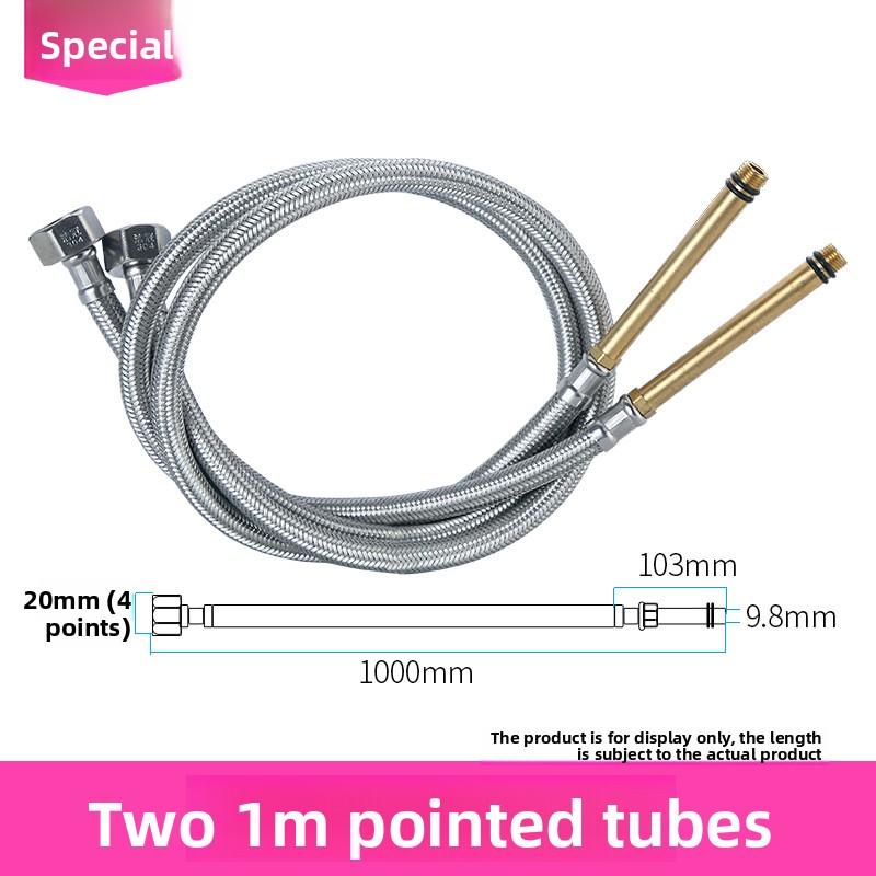 2pcs 1/2'' Stainless Steel Nylon Braided Tube Pipe Hose Silicone Plumbing Thermoresistant Tap Basin Faucet Sink Kitchen Bathroom