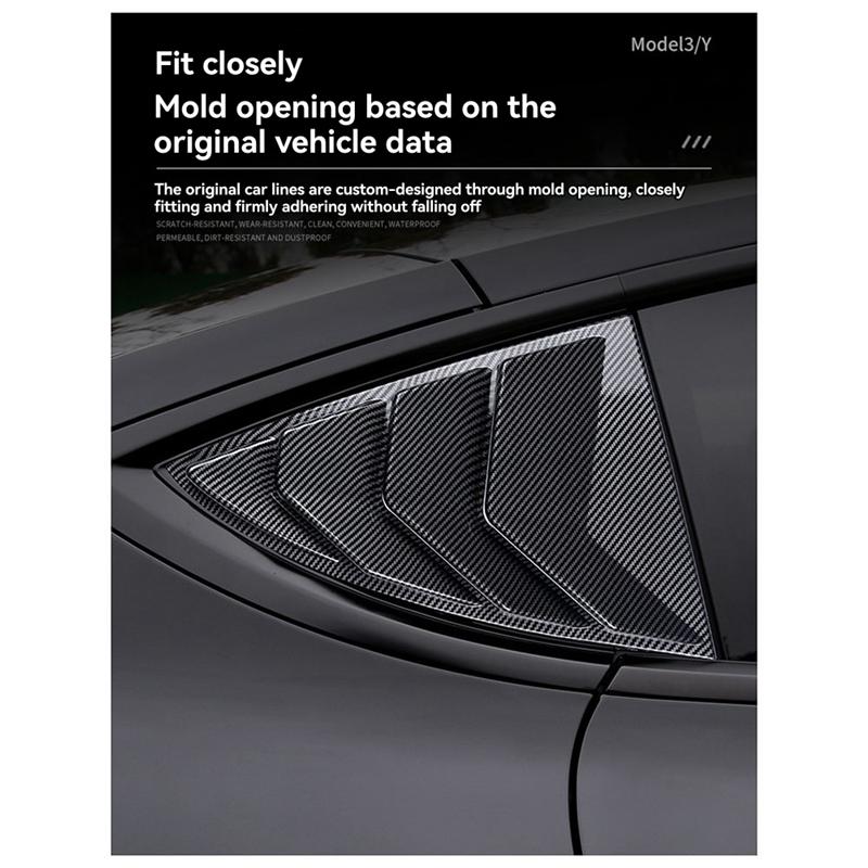 

Car Rear Shutter Window Cover For Tesla Model Y Rear Triangular Louver Decoration Cover Accessories
