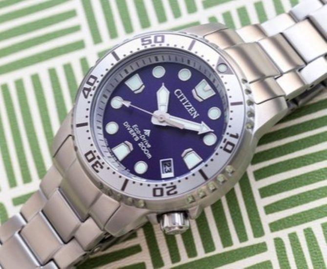 Citizen שעון יד נשים Promaster Marine 37 מ"מ חוגה סגולה EO2027-50X