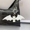Cute Bat Bear Keyring Y2K Bag Pendant Fashion Flocking Bear Doll Keychain  Backpack Decor