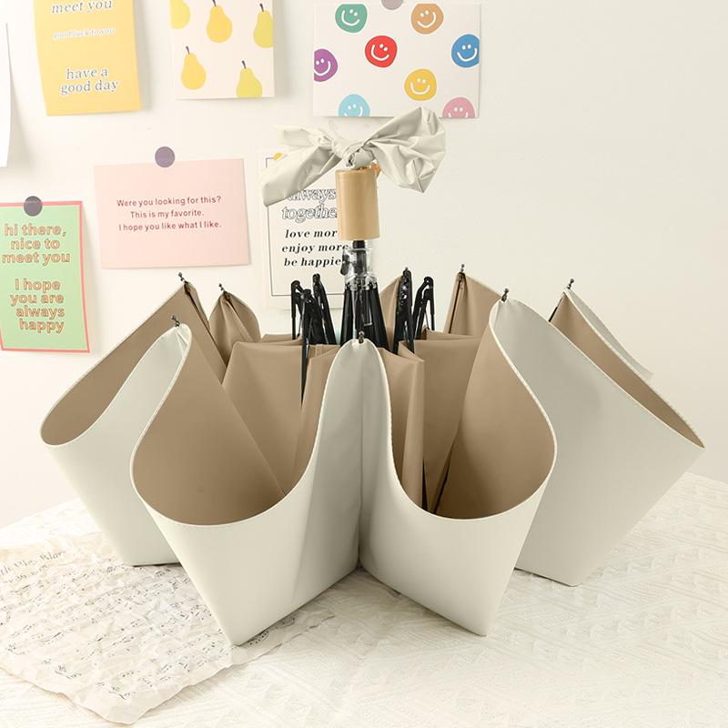 Women's Dual-Use UV-Blocking Ice Cream Color Sun & Rain Umbrella
