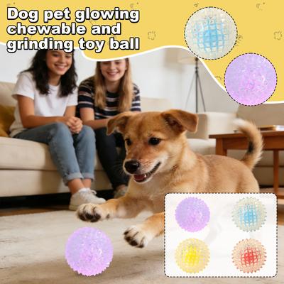 Bola de Brinquedo Luminosa para Animais de Estimação para Cães, Bola Elástica Resistente, Bola de Brinquedo em Estoque para Cães Médios e Grandes