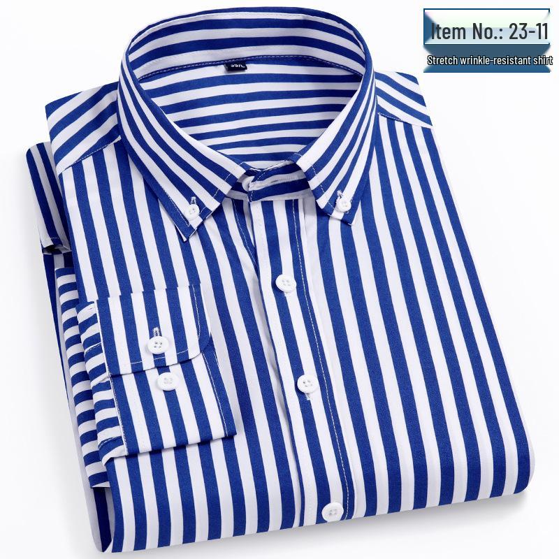 Men's Striped Non-Iron Long Sleeve Shirt—Spring/Summer Collection