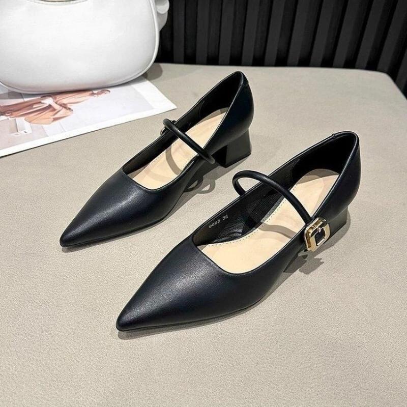 

Туфли женские на квадратном каблуке с умеренно острым носком, женские туфли-лодочки для отпуска 39 оптом, стильные, по акции, Y2k, элегантное платье 40