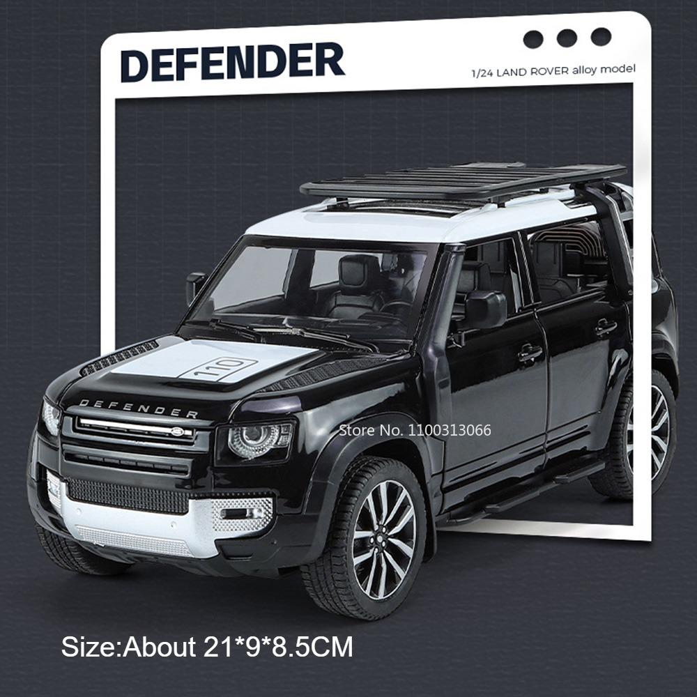 1:24 Alloy Land Rover Defender 110 Models Toys Miniature Cars with Pull Back Light Music Off-road Model for Toddler Kids Gifts