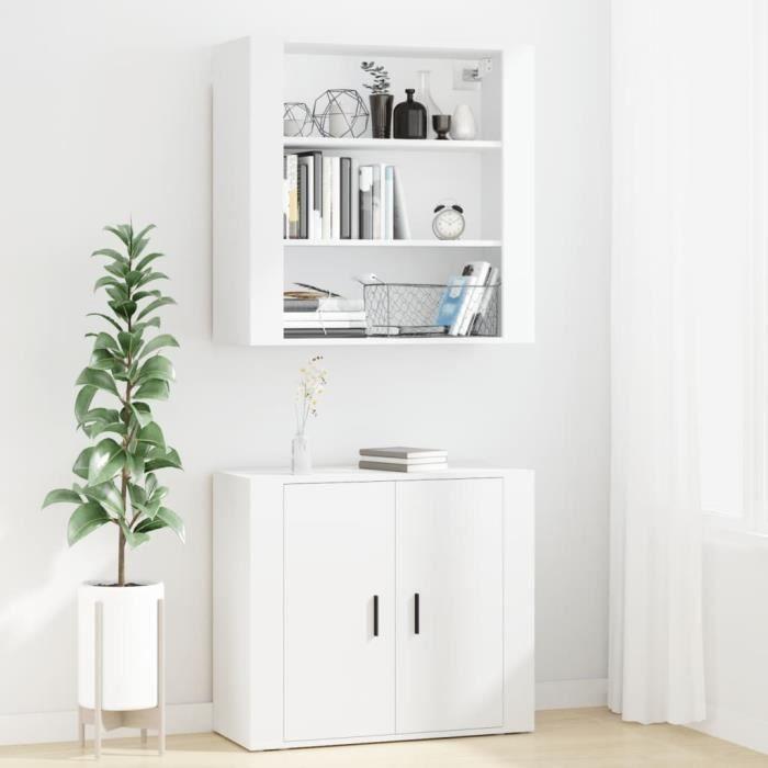 VidaXL Buffet haut Blanc Bois d'ingénierie 3185359