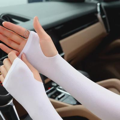 Enhanced Unisex Sun Protection Sleeves with Extended Ice Silk Gloves for Driving and Riding