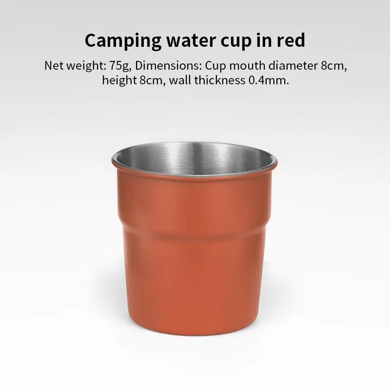 Öl Vinkoppar Stapelbara Campingkopp Drickmugg Rostfritt Stål Campingmugg med Förvaringspåse för Inomhus Utomhus Resor