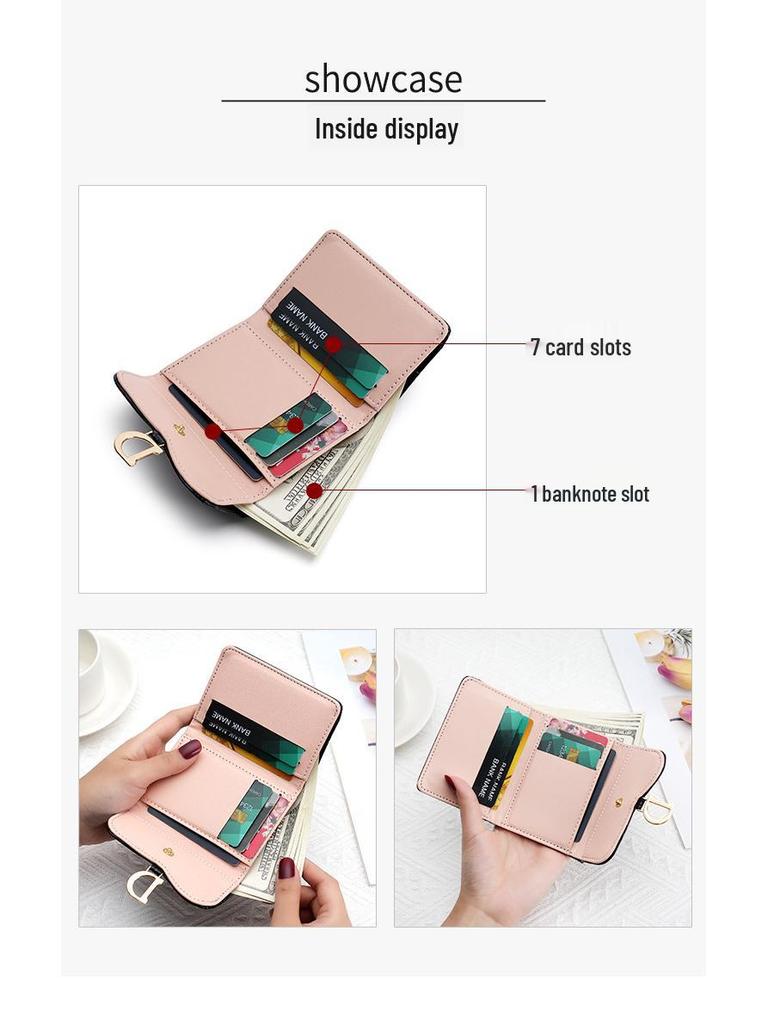 European & American Crocodile Pattern Women's Tri-fold Wallet: High-End, Multifunctional Coin Purse & Card Holder.