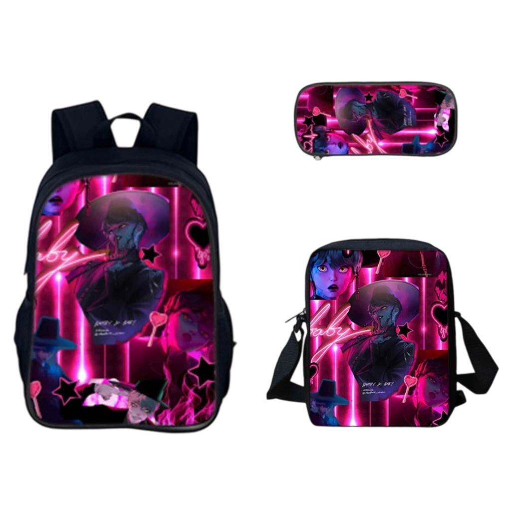3-Piece Game Backpack School Bag For Teenagers Boys And Girls Travel Study Backpack And Lunch Box And Pencil Bag