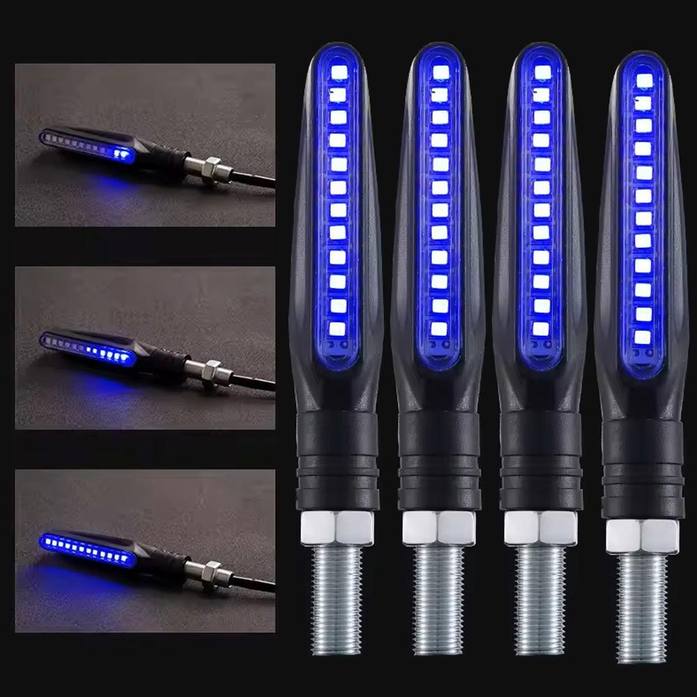 Motorcycle Led Turning Signal Directional Indicator Flowing Water Flash Rear Brake Flash Stop Signal Light Motorcycle Drl Light