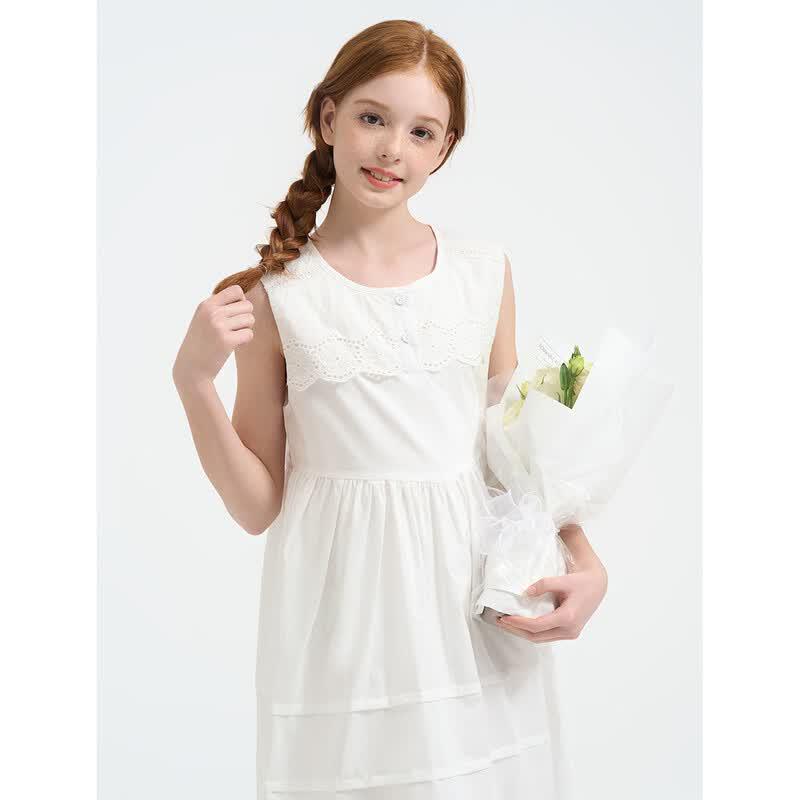 Montagut Girls' Summer Sleeveless Cotton Dress