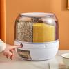 Japanese Rotating Rice Container - 20 Jin Capacity, Six Compartments, Insect-Proof & Moisture-Proof