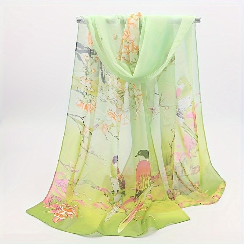 Fashion Printed Floral Chiffon Hijab Scarf Women Pareo Lady Bandanas Beach Towels Summer Muslim Veil Wrap Female Foulard