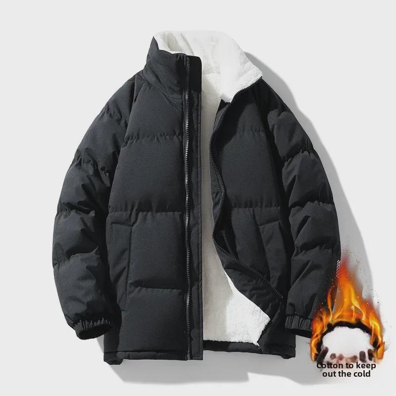 Dicke, mit Baumwolle gefütterte Winterjacke für Herren, warme, lockere Passform für junge Männer