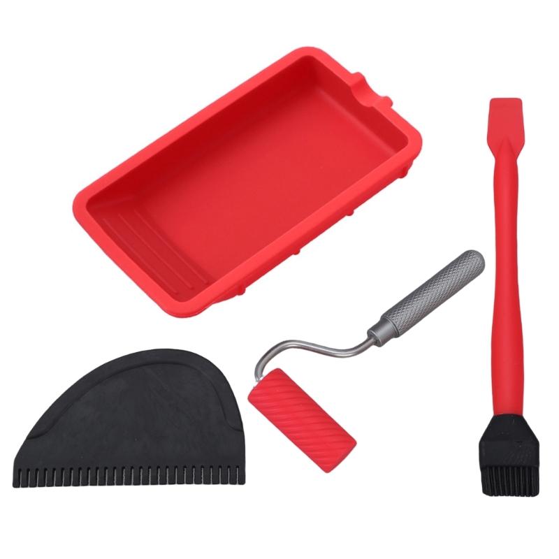 Silicone Roller Brush with Tray Even Application Roller Set Renovations for Smooth Paint Application Wall Ceilings