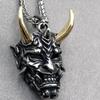 Retro Gotycki Punkowy Naszyjnik Prajna Duch Szatan Kieł Zła Maska Mężczyźni Potwór Gniew Hannya Rogi Wołu Czaszka Rock Wisiorek Biżuteria Prezent