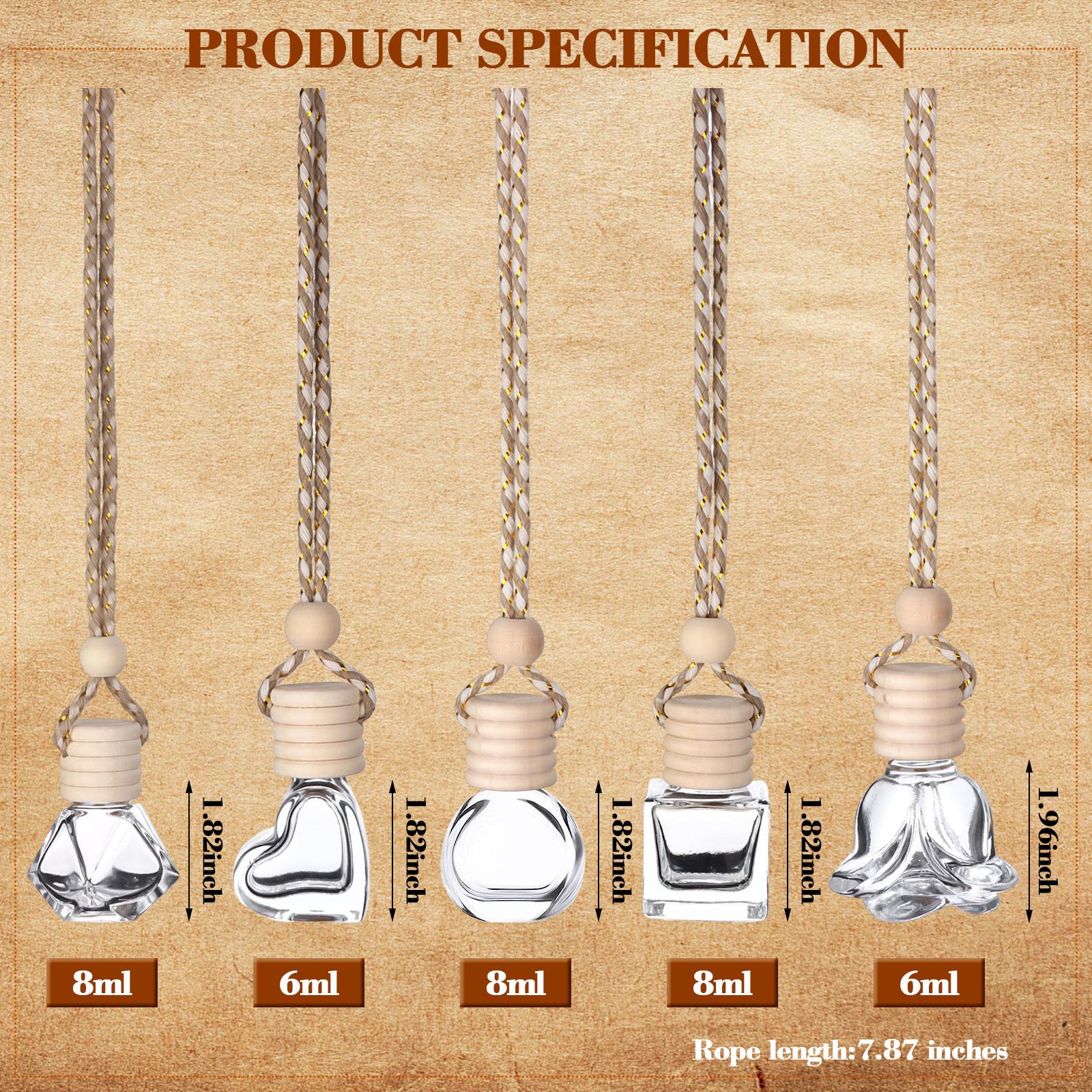

50 шт. 8 мл и 6 мл Подвесной автомобильный освежитель воздуха Диффузор Пустой прозрачный стеклянный Эфирный диффузор Масло Ароматерапия Аромат Парфюм Подвеска
