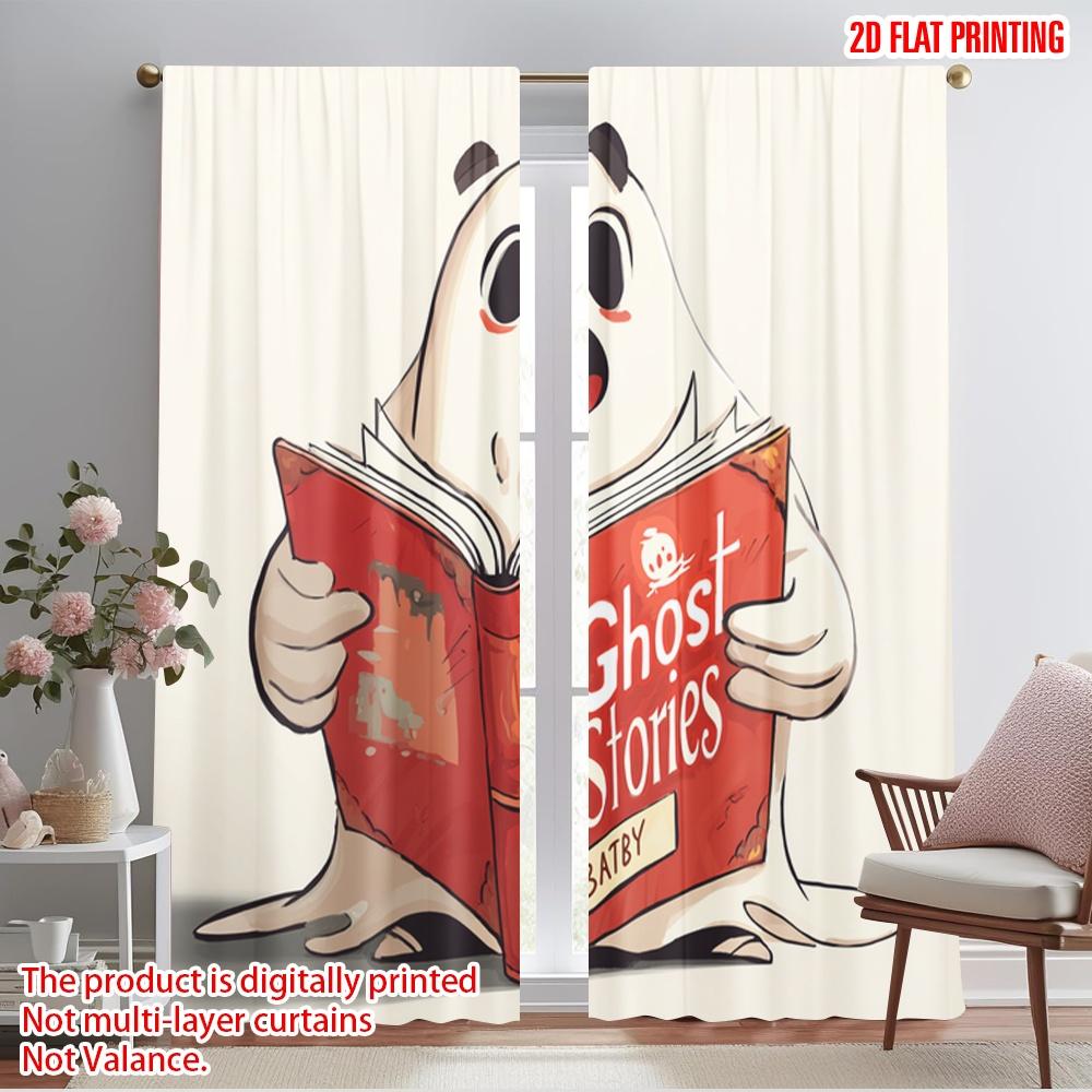 

2pcs,2D plane printing Contemporary Curtains halloween ghost (19) Versatile 100% Polyester (without rod) Room Decor for Bedroom 52.50×116.00 CM 2pcs