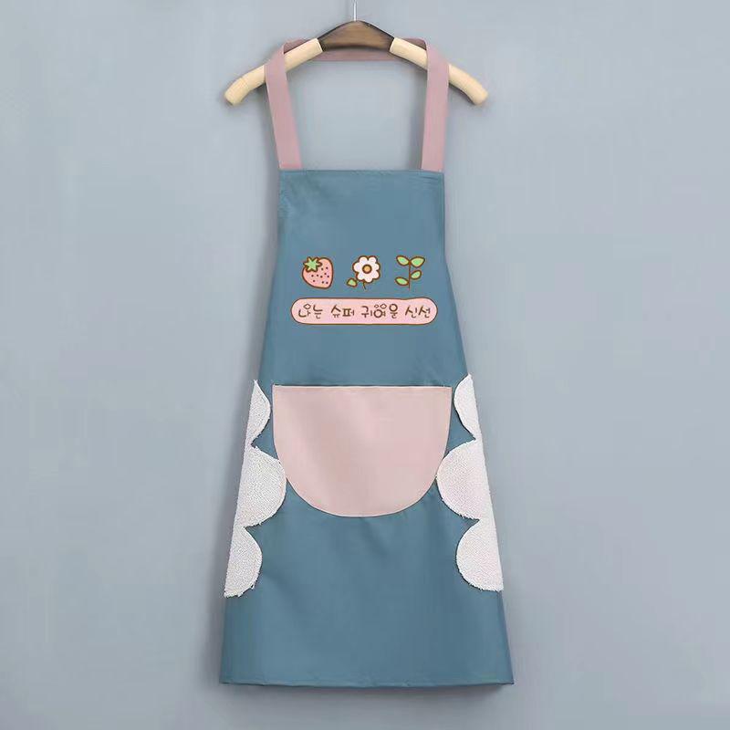 Waterproof Oil-Proof PVC Kitchen Apron with Wipe Hands Feature