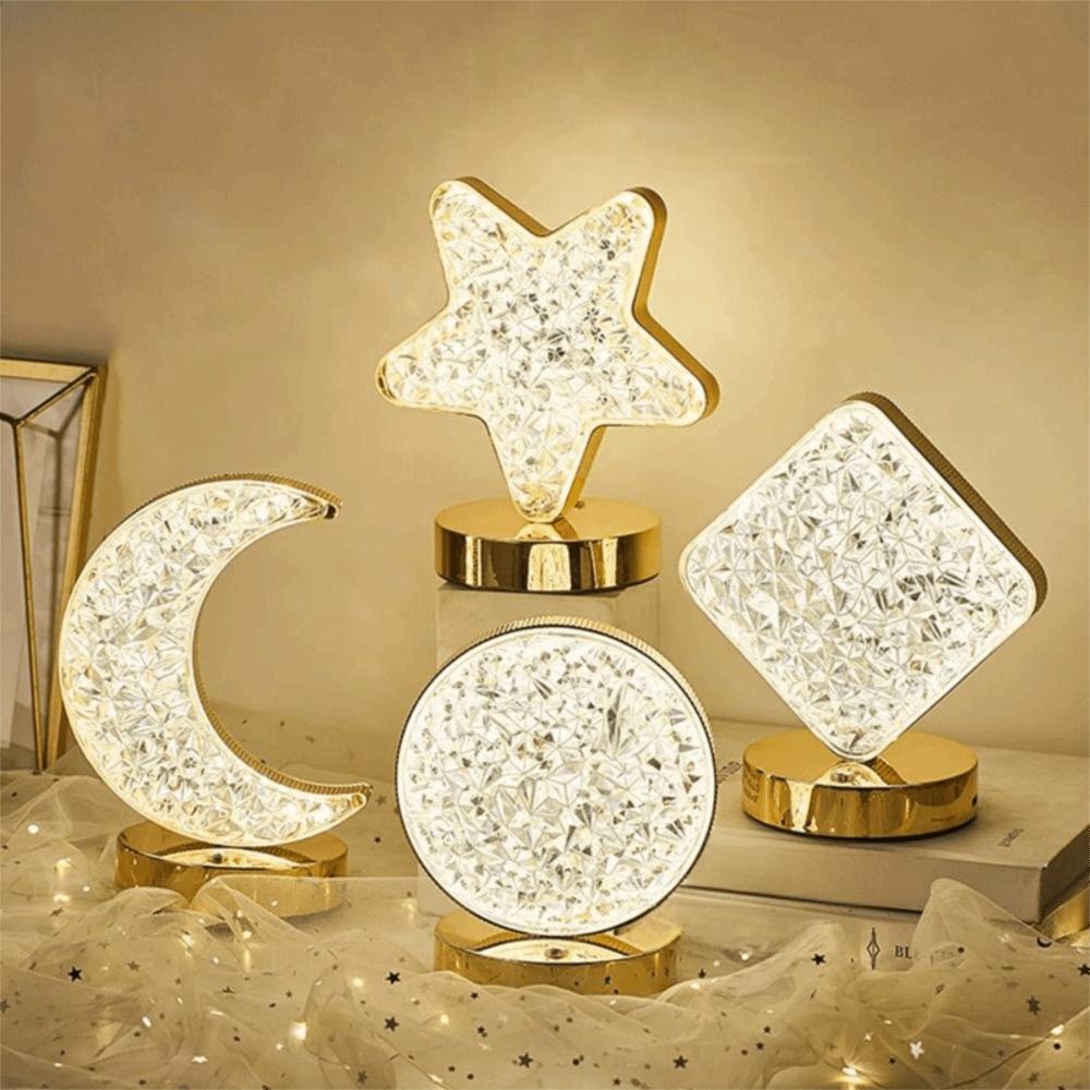 USB Rechargeable Led Touch Table Lamp Dimmable Beside Lamp Creative Gift Crystal Night Light