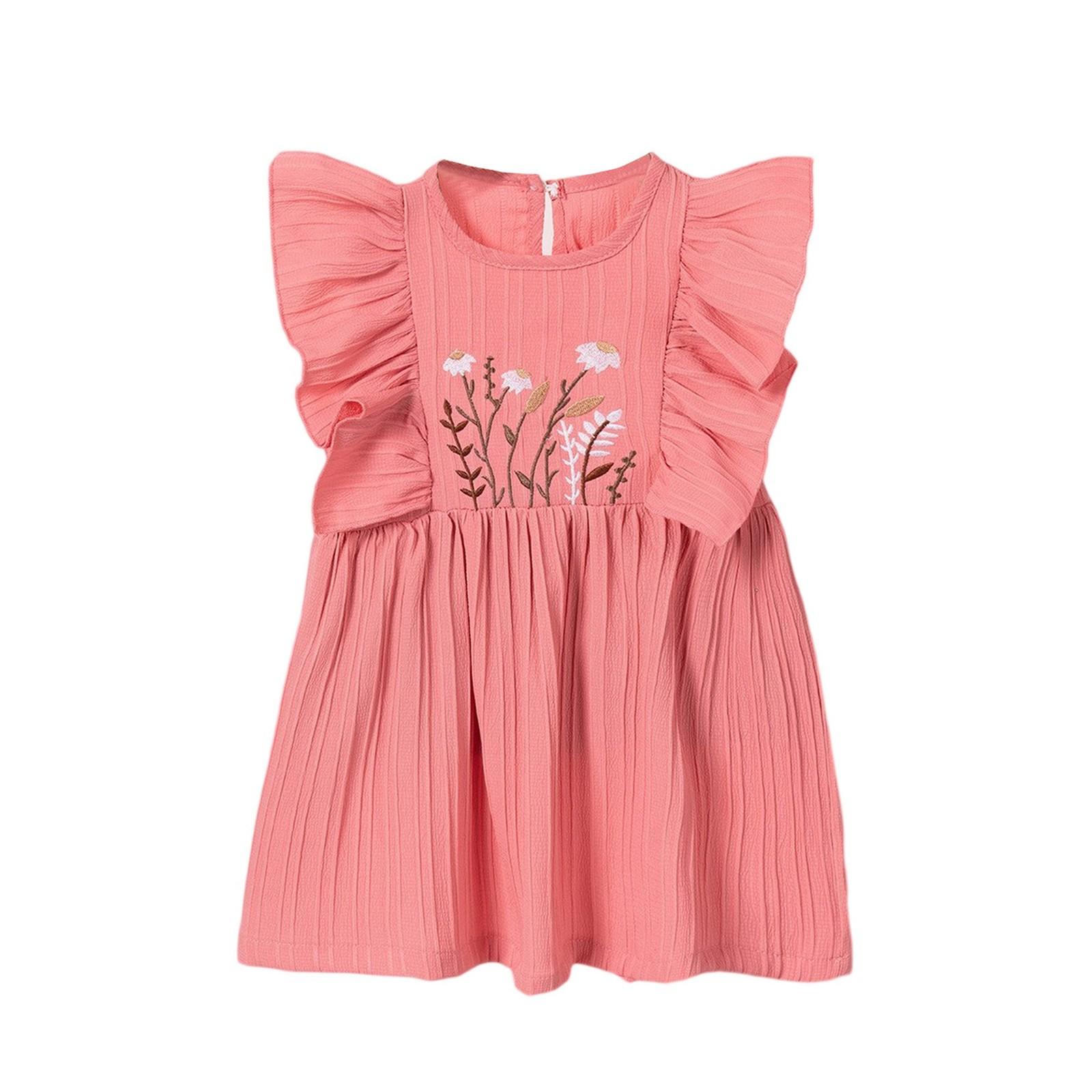 

Платье без рукавов для девочек - Летнее платье принцессы с оборкой по подолу 80