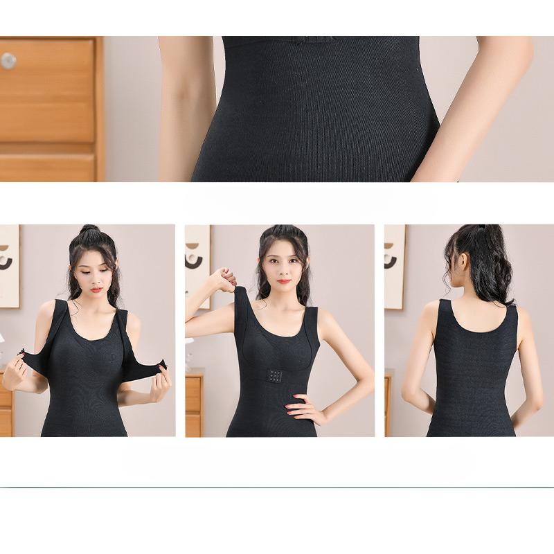 Women Thermal Vest Winter Body Shaping Cold Proof Cotton Underwear Warm Clothes Sexy Bra Padded Tops