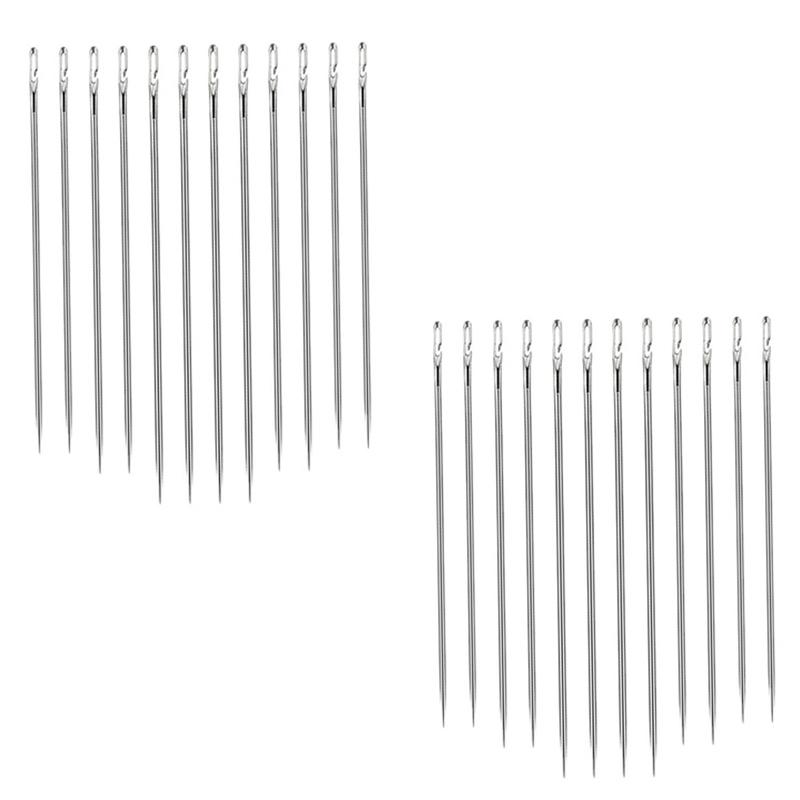 24Pcs/set Self Threading Sewing Needles Hand Sewing Embroidery Needles For DIY Sewing and Mending Easy Side Threading