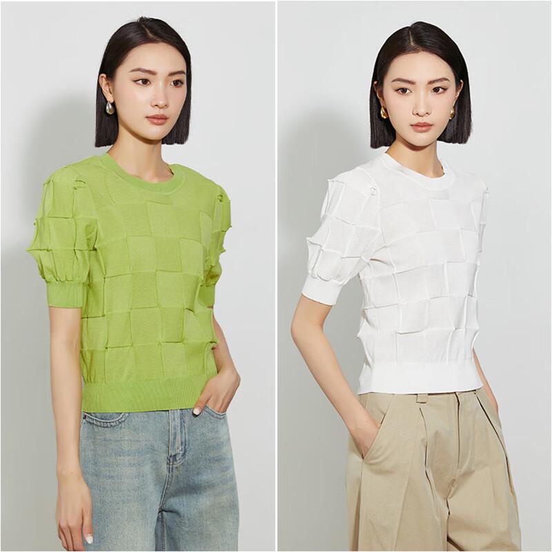 Tatu Women's Retro Geometric Short Sleeve Knit Top