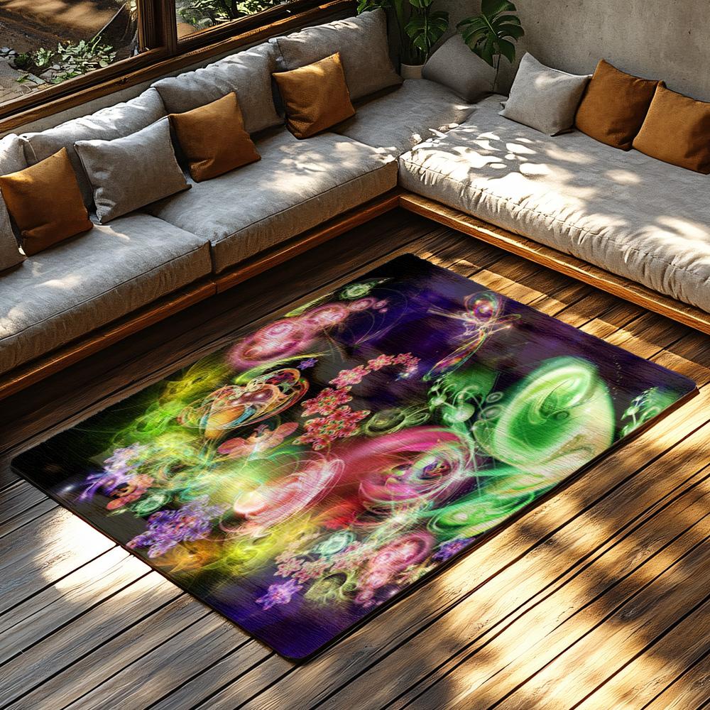 Tuniu Vibrant Butterfly Abstract Colorful Floor Carpet Rug Mat for Living Room Bedroom Home Decor