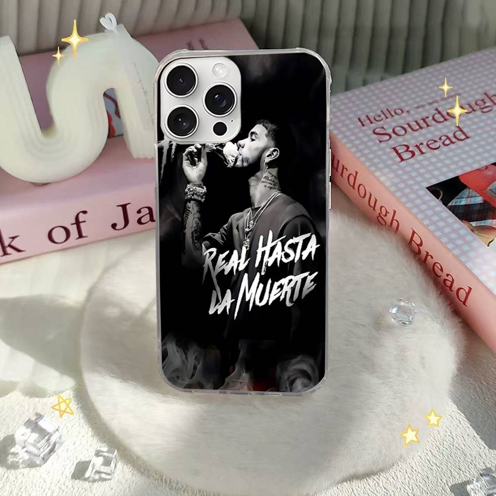 

Fashion Hot Rapper Anuel AA Phone Case For iPhone 17 16 15 14 13 Pro Max 11 12 Plus Silvery Satin Silicone Back Case iPhone 15pro max