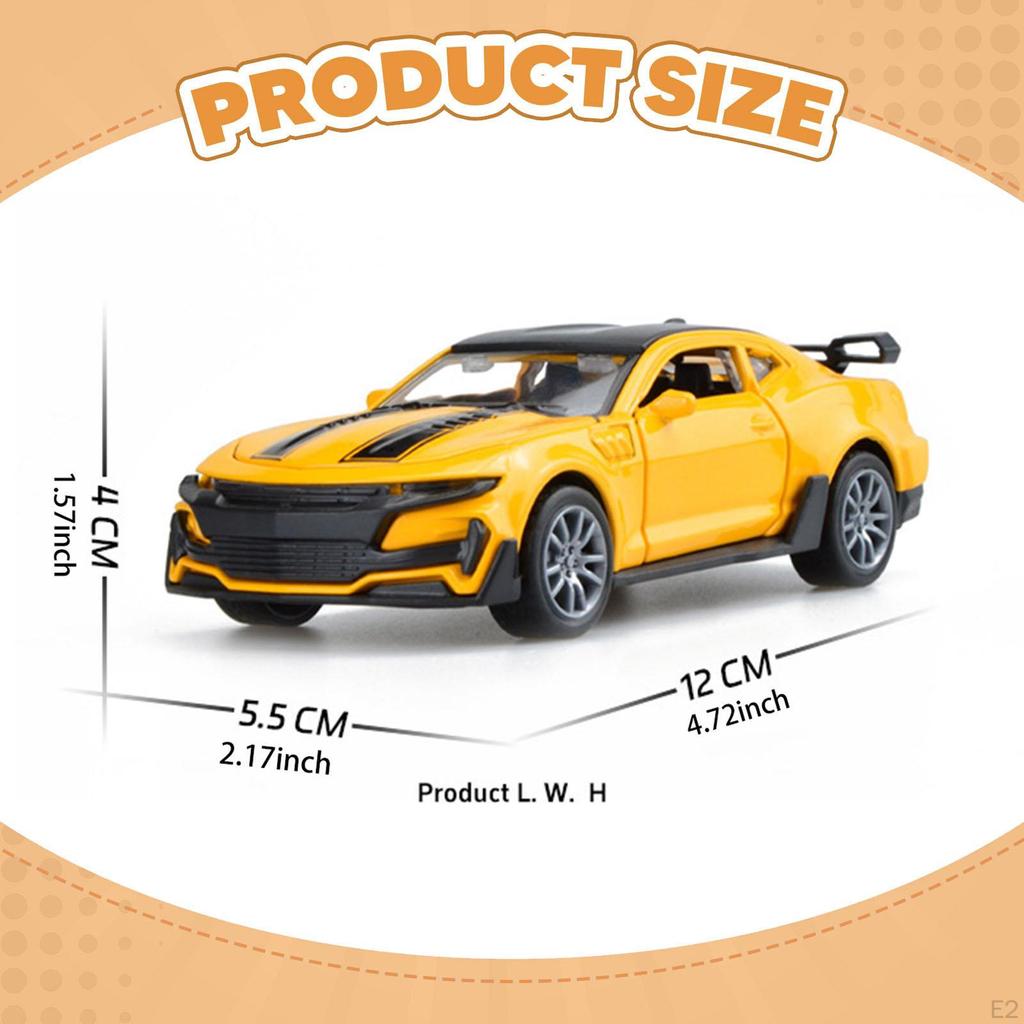 1/36 Diecast Model Car Ornament 4 Opening Doors Small with Pullback Action Display Toy for