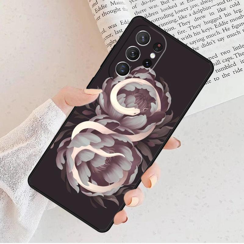 Fashion Snake Flower Phone Case For Samsung Galaxy S25 S23 S30 S8 S21 S20 FE S24 S22 Note 10 20 S8 Plus Lite Ultra