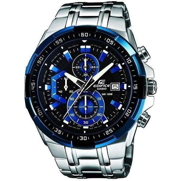 Used CASIO EFR-539D-1A2 Watch Men s Blue Silver Casio EDIFICE 100m Waterproof Chronograph Parallel Import Product