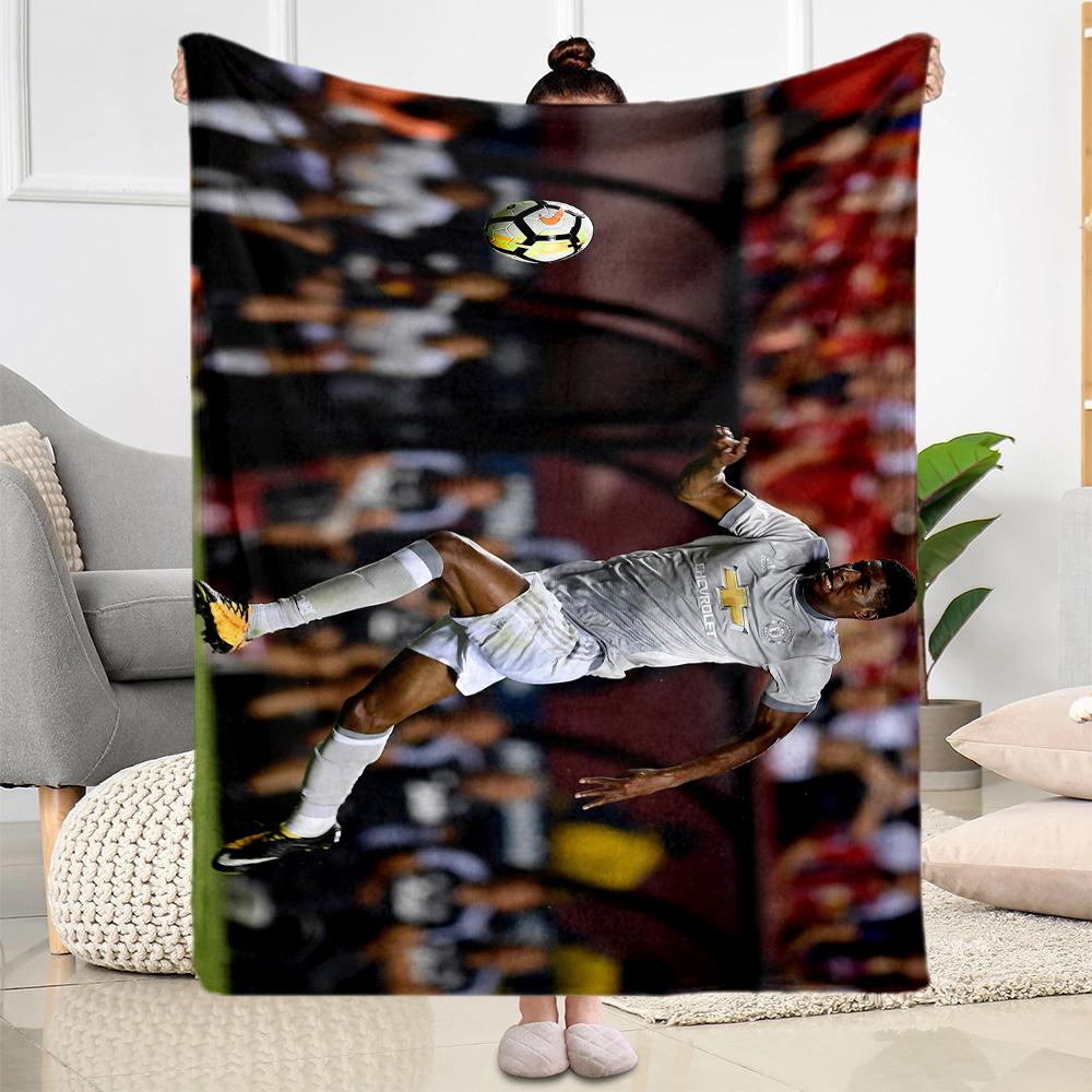 Manchester United's Rashford Applauds Fans Blanket Soft & Cozy Suitable for Bedding Couch Livingroom Four Seasons Multipurpose Modern Style