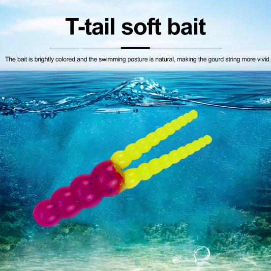 20Pcs 5CM/2G Soft PVC Worm Bait Fork Tail Two-color Bionic Artificial Worm Lure Swimbait Saltwater Freshwater Fishing Accessories