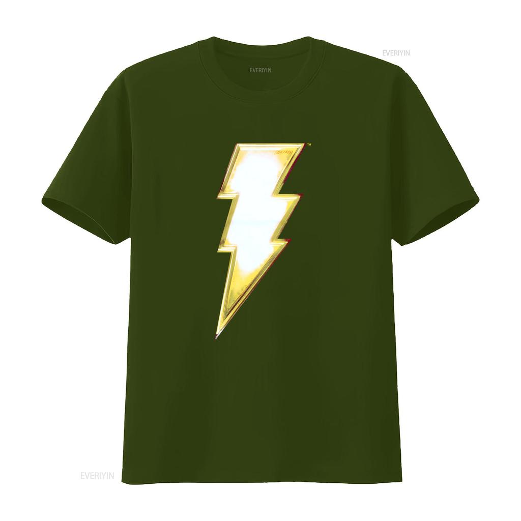 Shazam Unisexs T Shirt Classic Bolt Costume Front Logo Image Design For Fans Vintage Breathable Top For Everyday Wear
