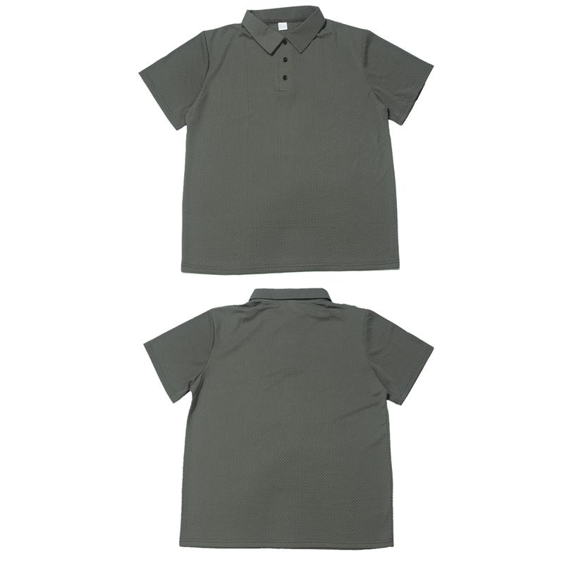 New Men's Business Casual Short Sleeved Bone Flower Solid Color POLO Shirt Fashion Breathable Comfortable Summer Versatile Top